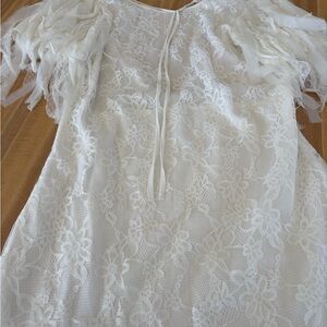 Free People White Lace Mini Dress